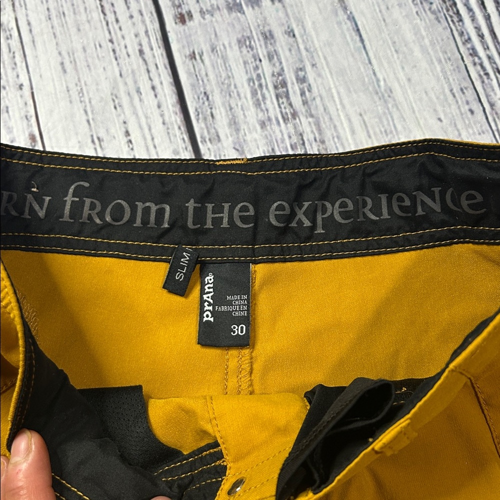 Prana Mustard Yellow Men's Chino-Style Outdoor Pants - Picture 6 of 8